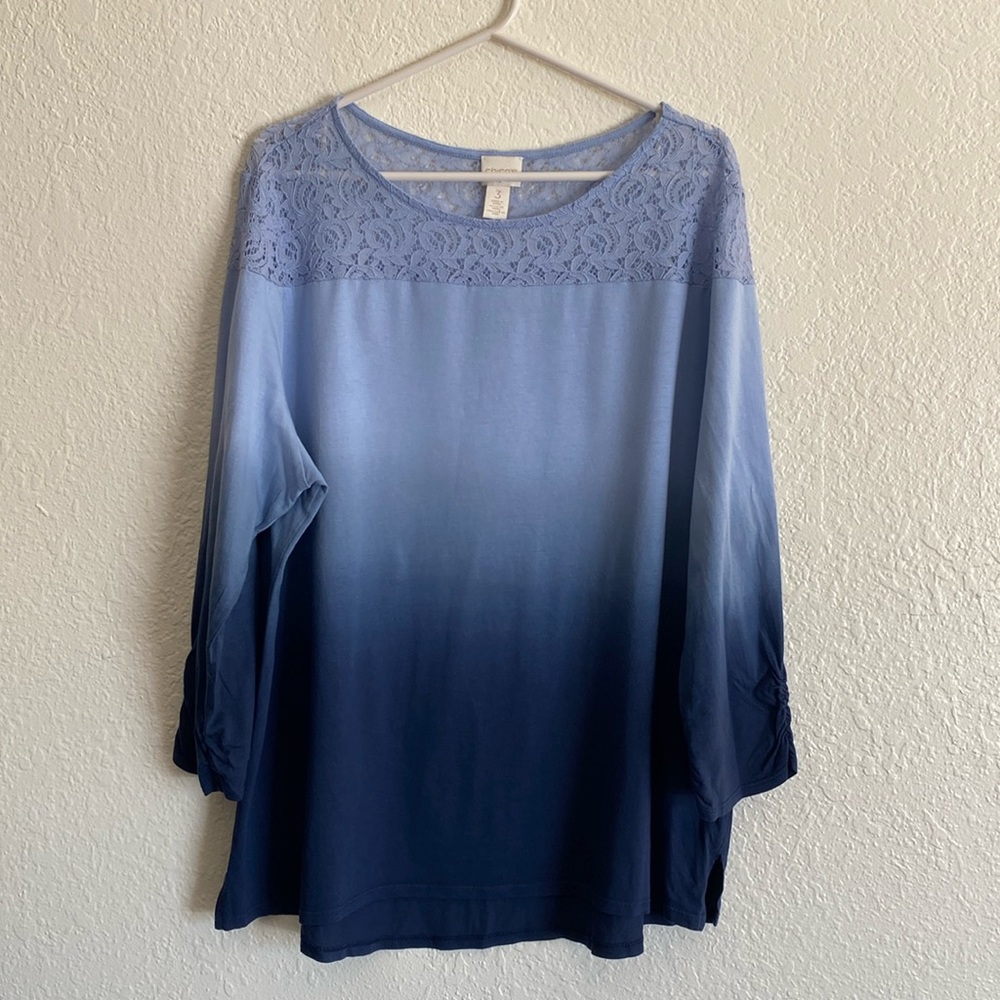 Chico’s Ombré Long Sleeve Blouse